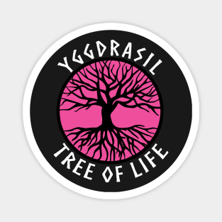 tree of life Yggdrasil Pink Valhalla Vikings Magnet